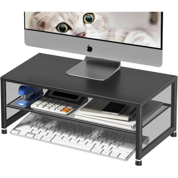 Monitor stand riser desk organizer laptop printer stand office accessories black - Picture 3 of 8